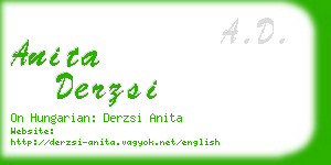 anita derzsi business card
